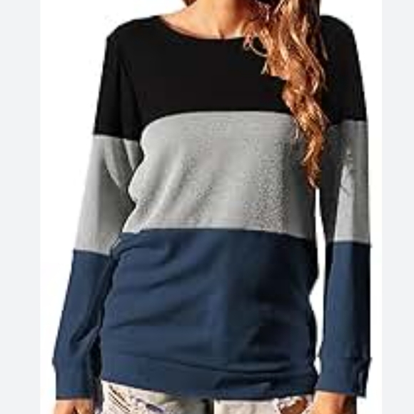 Women's color block sweatshirt - Picture 1 of 3